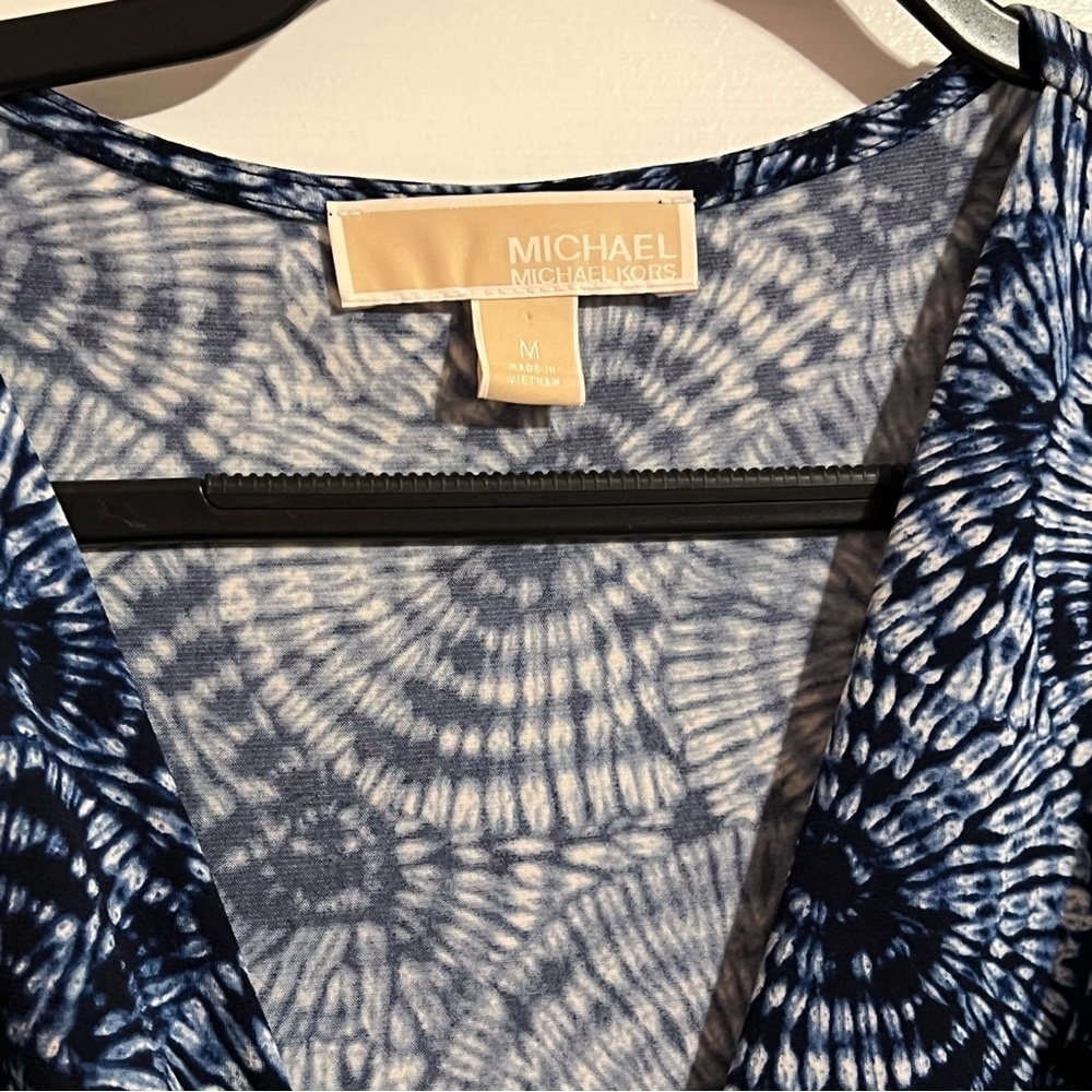 #108 MICHAEL KORS BLUE FAUX WRAP DRESS MEDIUM - Picture 5 of 6